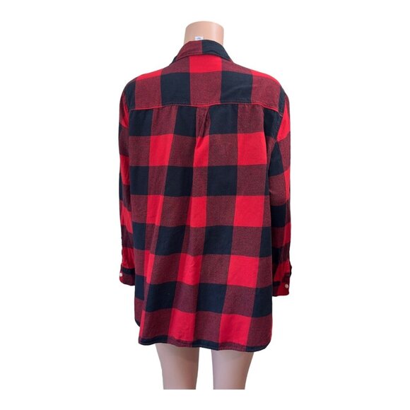 Old Navy Classic Red-Black Buffalo Plaid Button Down Flannal Shirt  Women SZ XXL - Picture 10 of 15